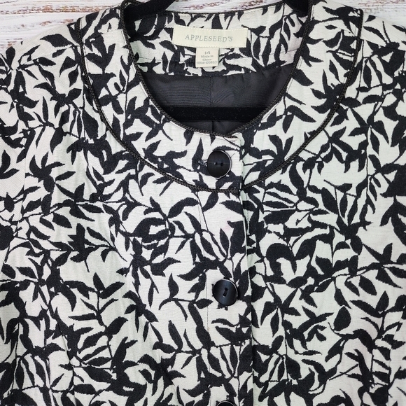 APPLESEED'S PLUS SIZE 14 BLACK WHITE‎ BLAZER COAT JACKET - Picture 3 of 10